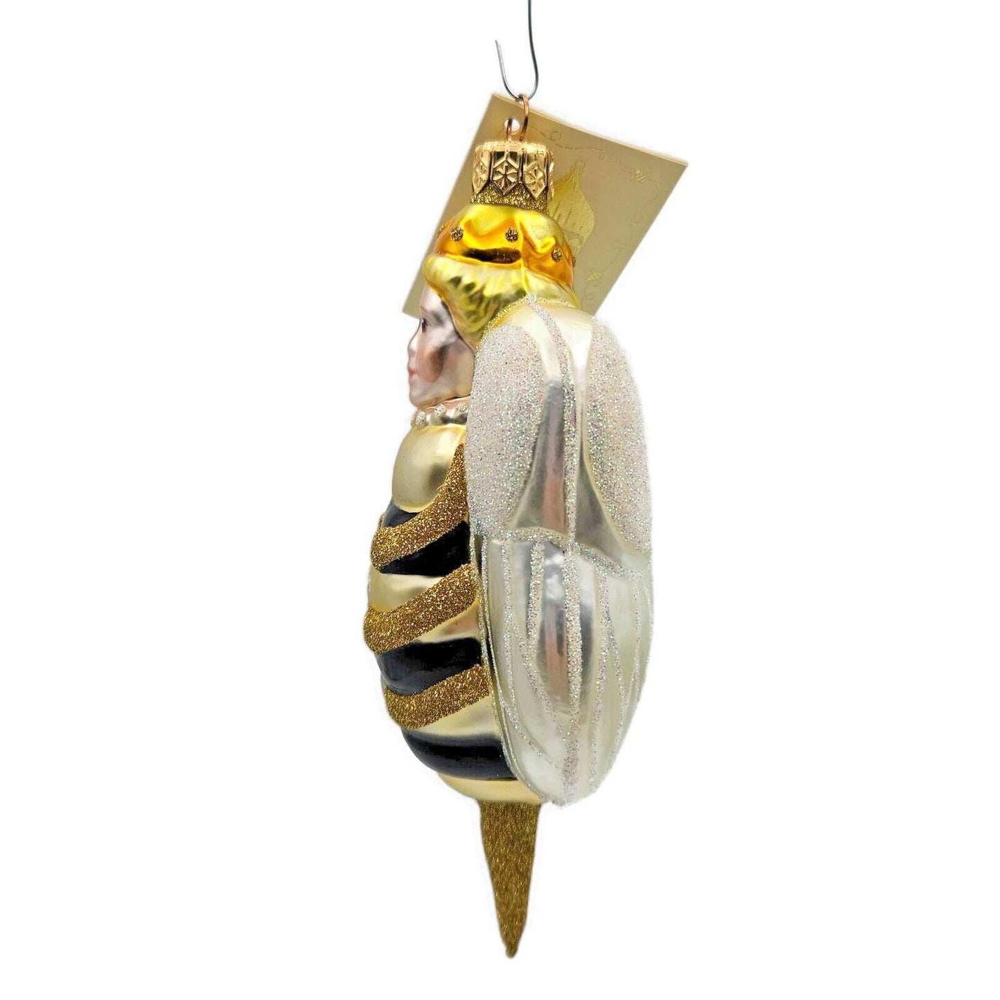 Patricia Breen Queen Bee Insect Gold White Spring Christmas Holiday Ornament