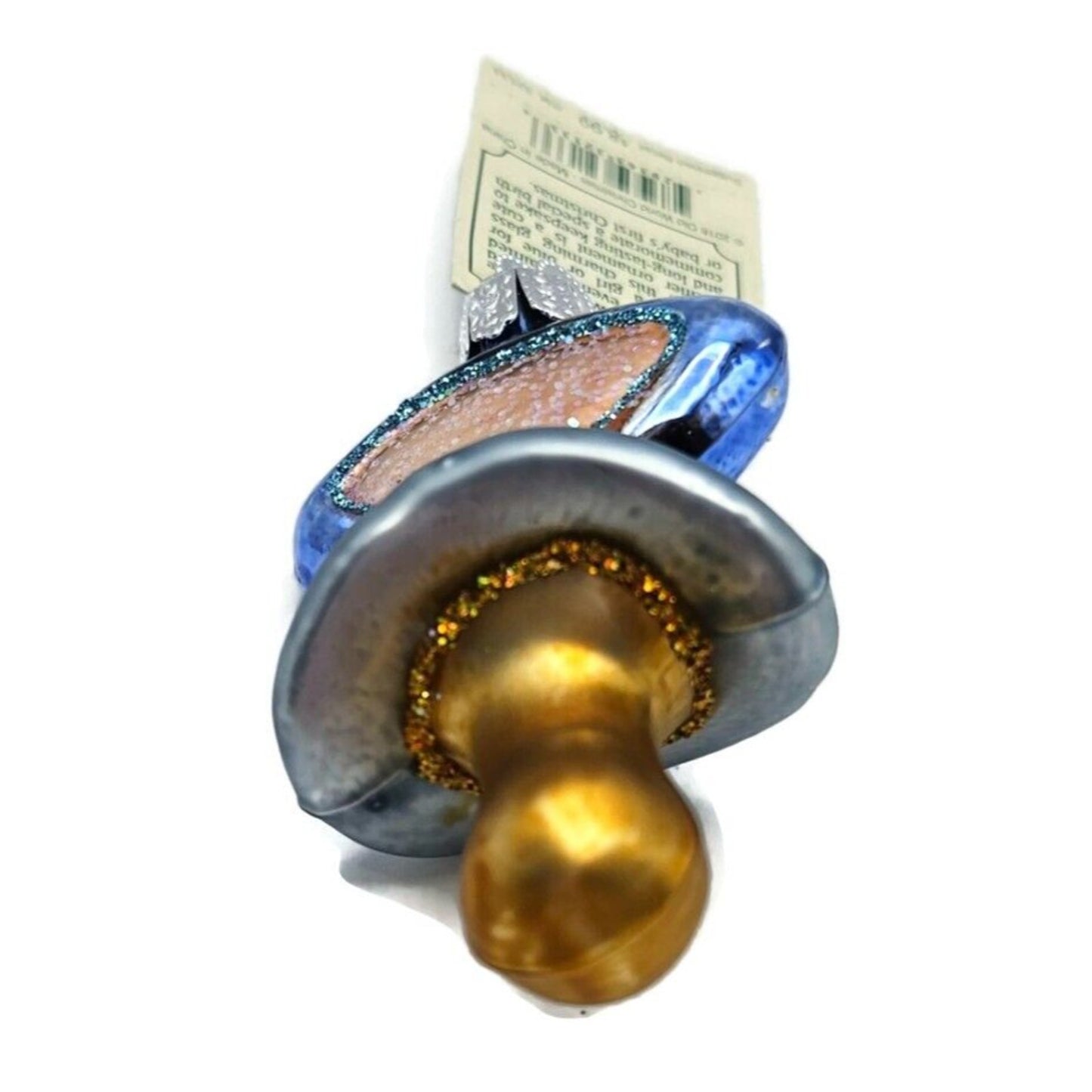 Old World Christmas Pacifier Baby Boy Blown Glass Christmas Tree Ornament OWC