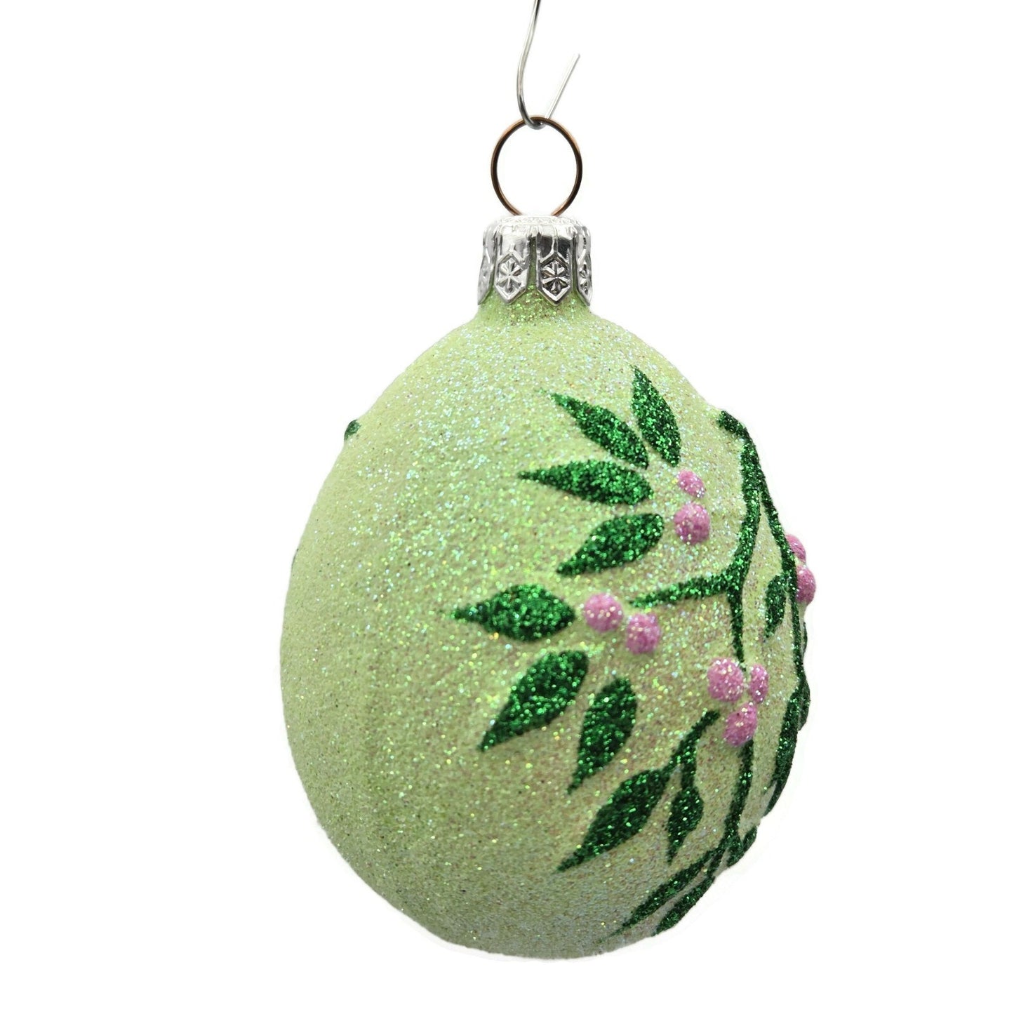 Patricia Breen Mistletoe Egg Light Green Heart Christmas Holiday Tree Ornament