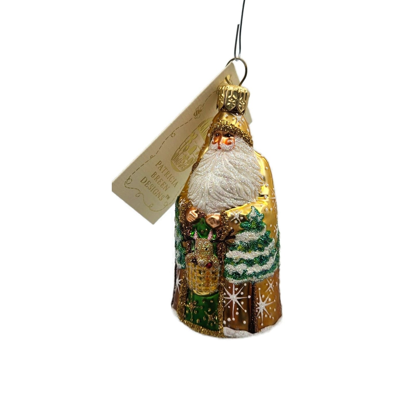 Patricia Breen Baby Blixen Gold Santa Claus Snowfklakes Christmas Tree Ornament