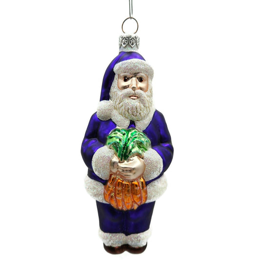 Patricia Breen A Snack For Rudolph Purple Santa Christmas Holiday Tree Ornament