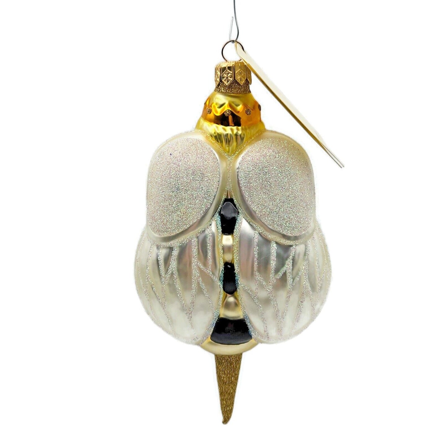Patricia Breen Queen Bee Insect Gold White Spring Christmas Holiday Ornament