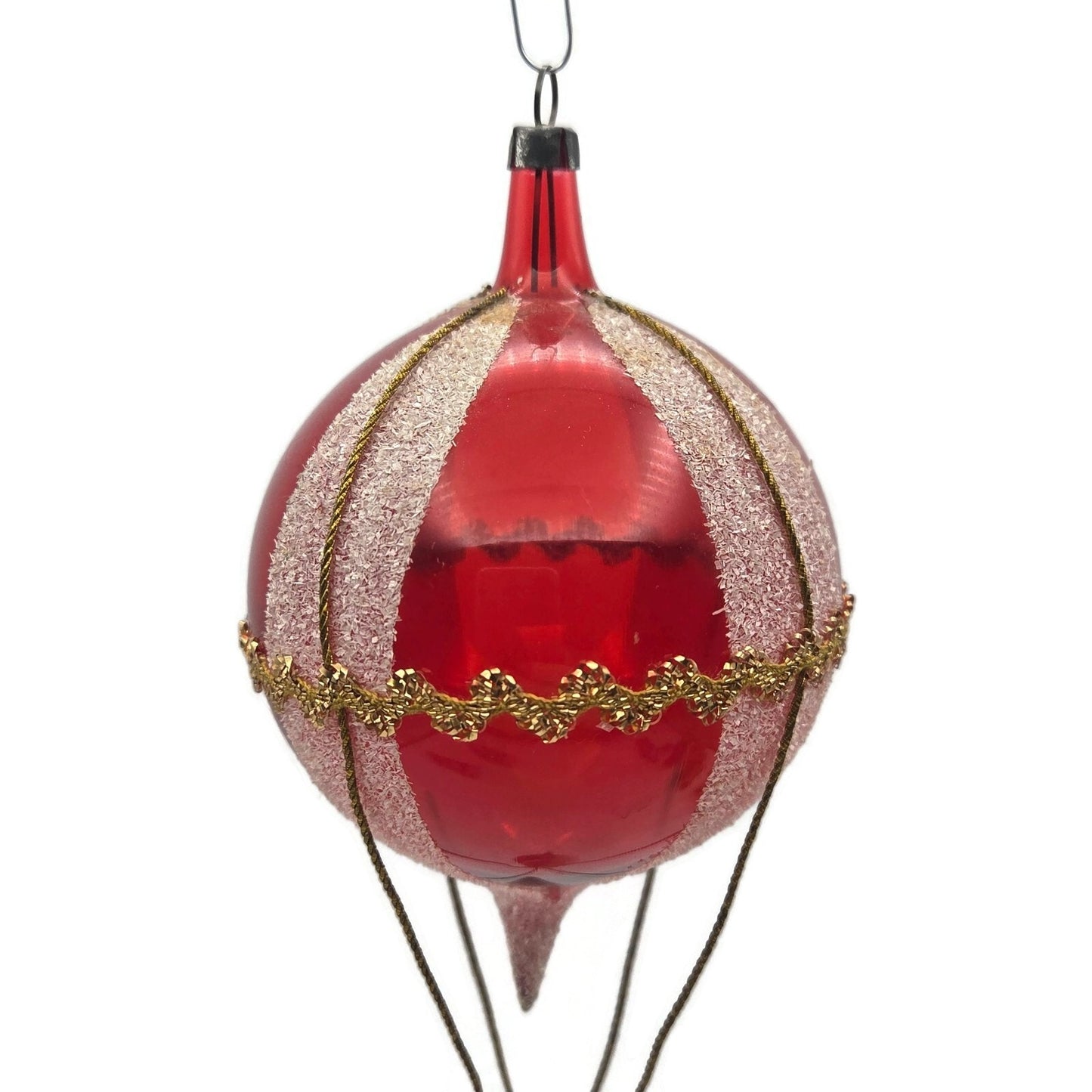 Soffieria De Carlini Santa Claus Hot Air Balloon Red Christmas Tree Ornament