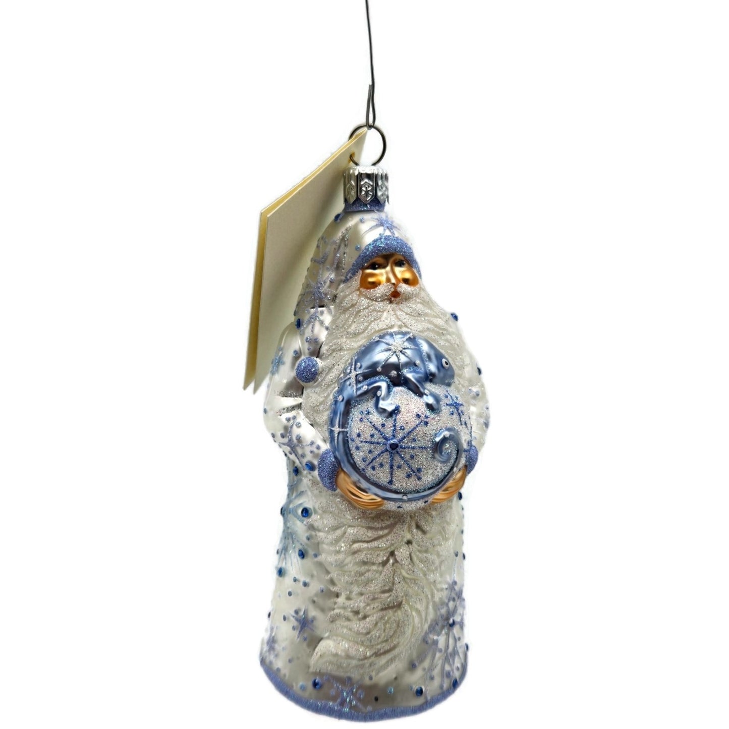 Patricia Breen Santa With Chameleon Jeweled Snowflakes Christmas Tree Ornament