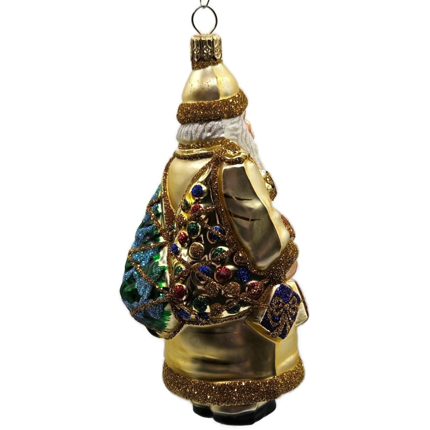 Patricia Breen Portobello Road Santa Claus Gold Presents Christmas Tree Ornament