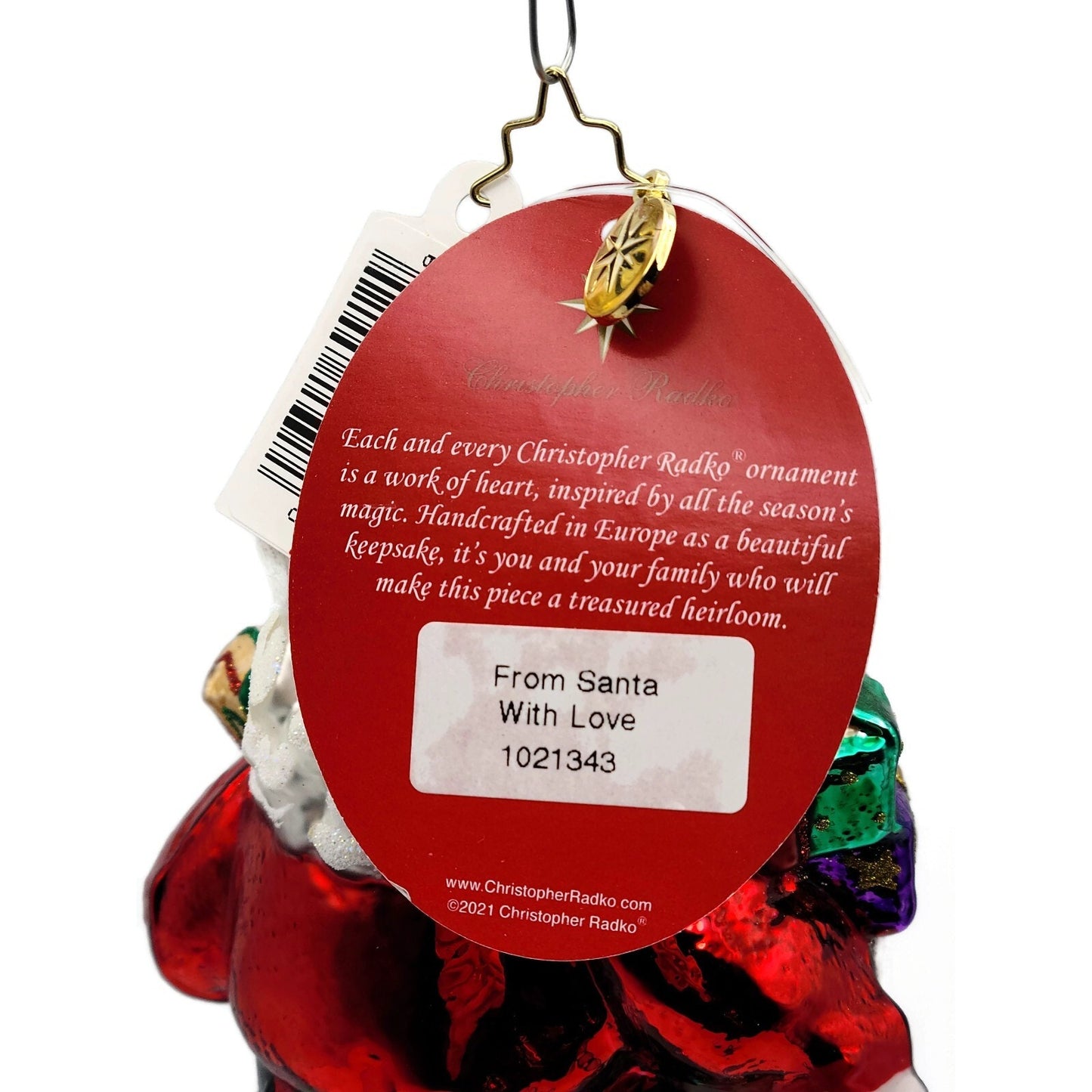 Christopher Radko From Santa With Love Christmas Holiday Tree Ornament 1021343