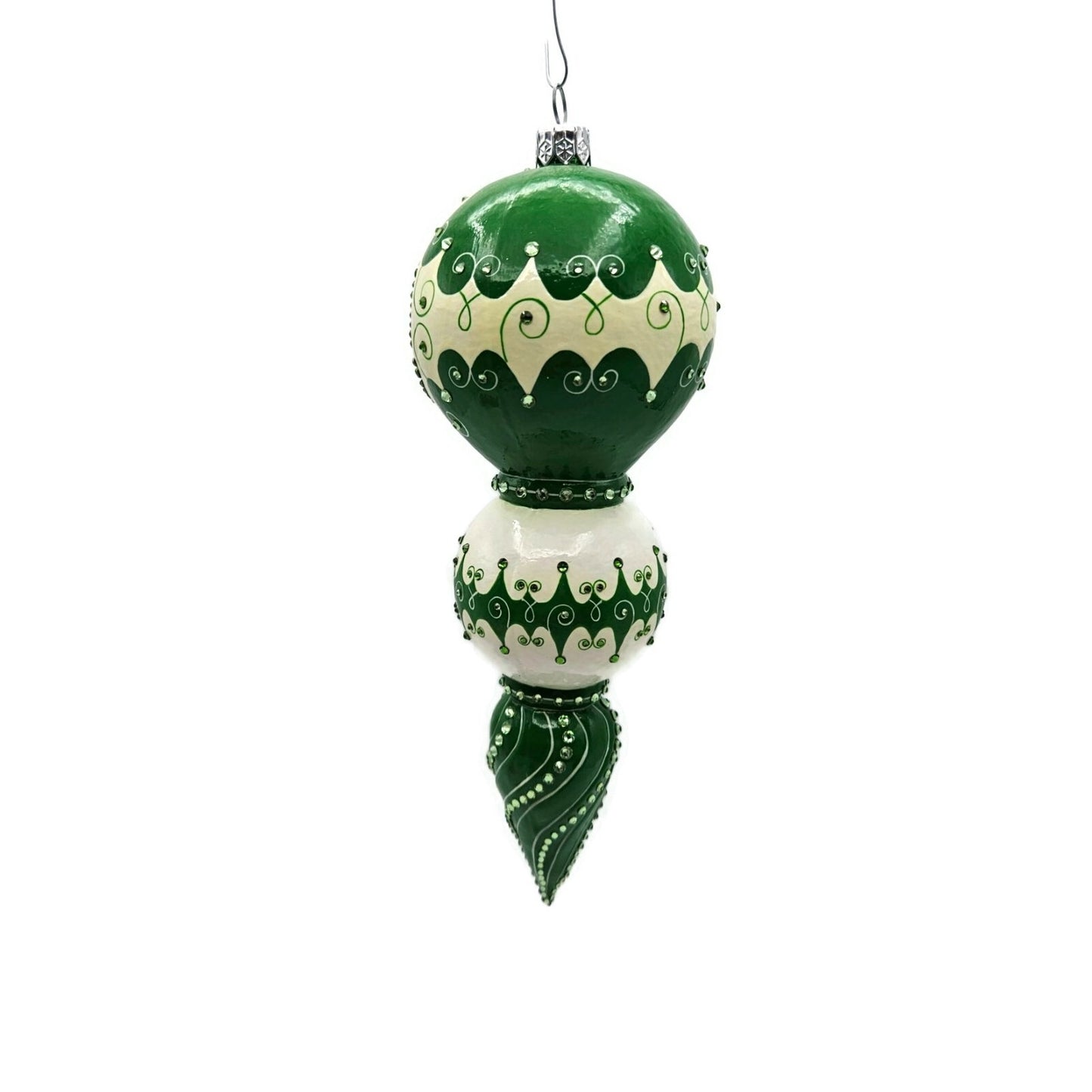 Patricia Breen Bedazzling Reflector Green Tracery Christmas Tree Ornament