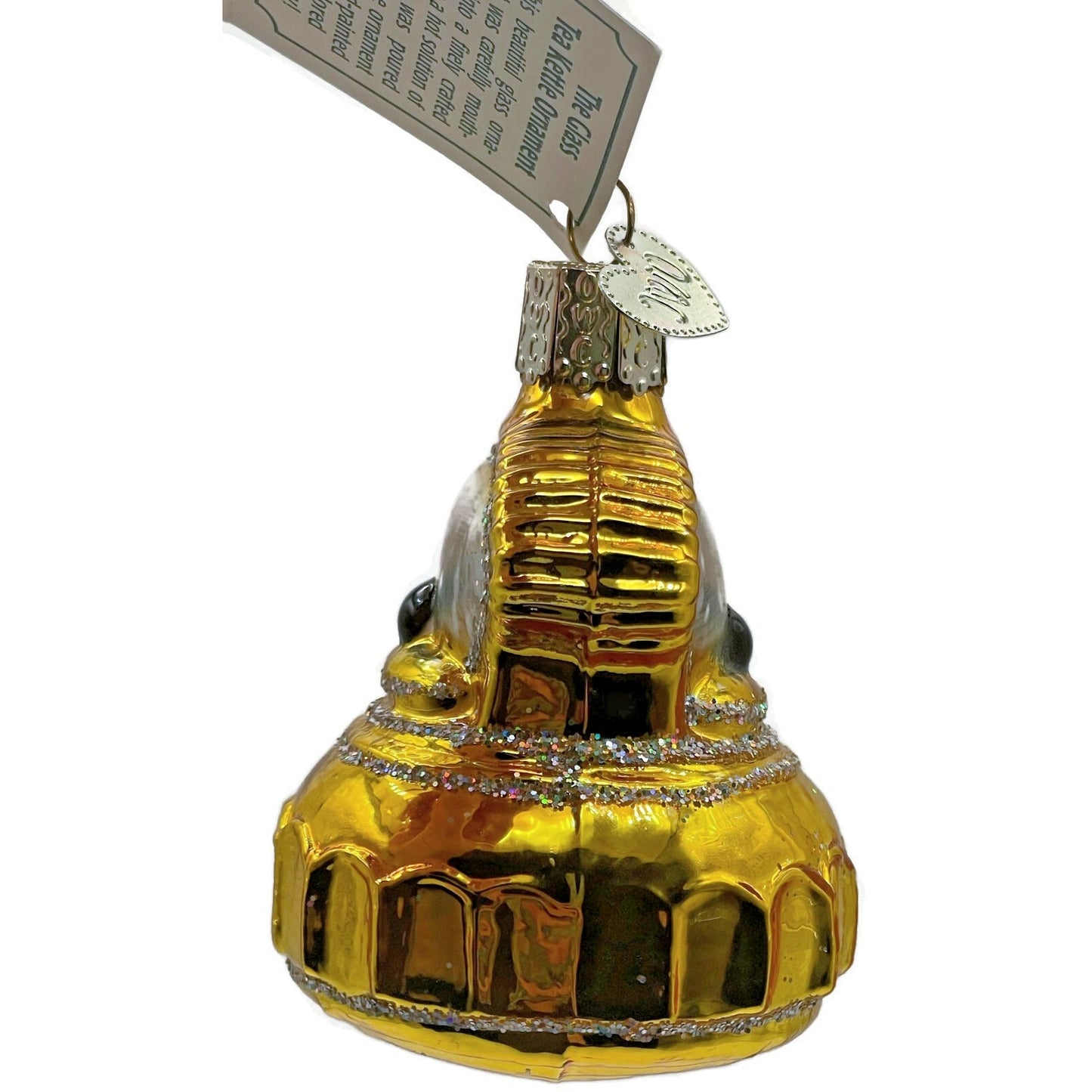 The Glass Tea Kettle Gold Glittered OWC Old World Christmas Tree Ornament