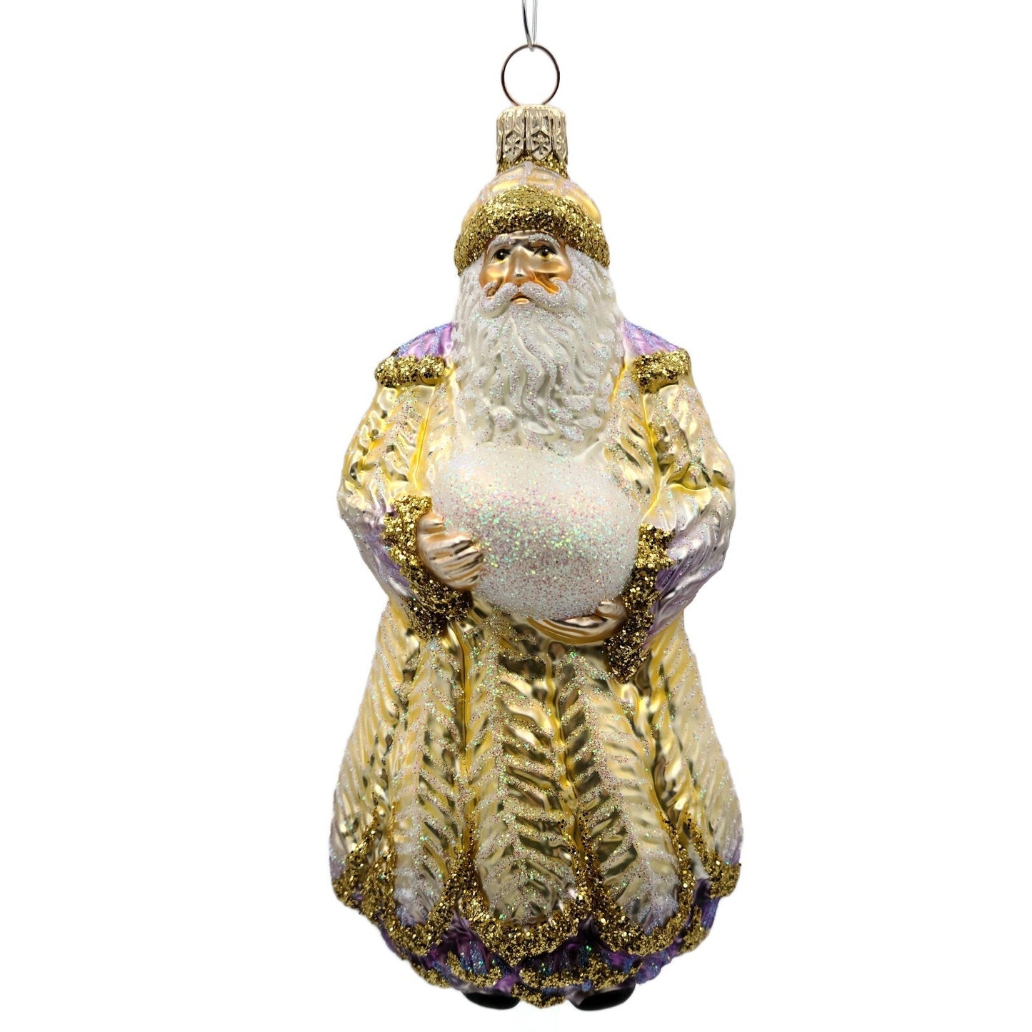 Patricia Breen Plumed Santa Claus Lavender Christmas Holiday Tree Ornament