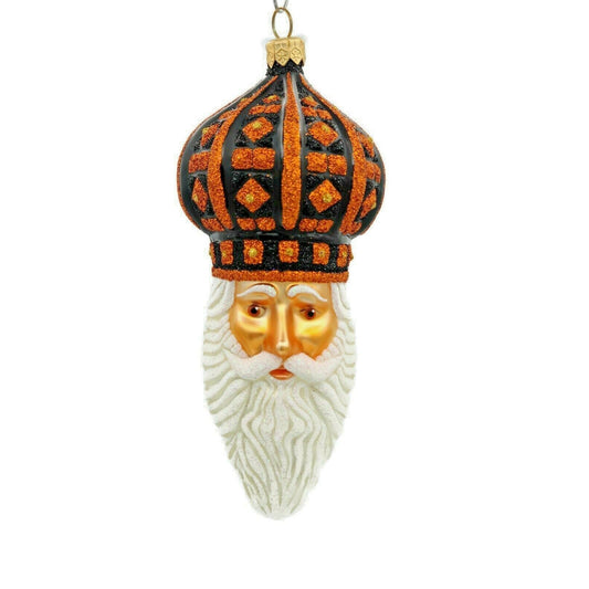 Patricia Breen Bijoux Noel Santa Black Orange Halloween Ornament Glitter