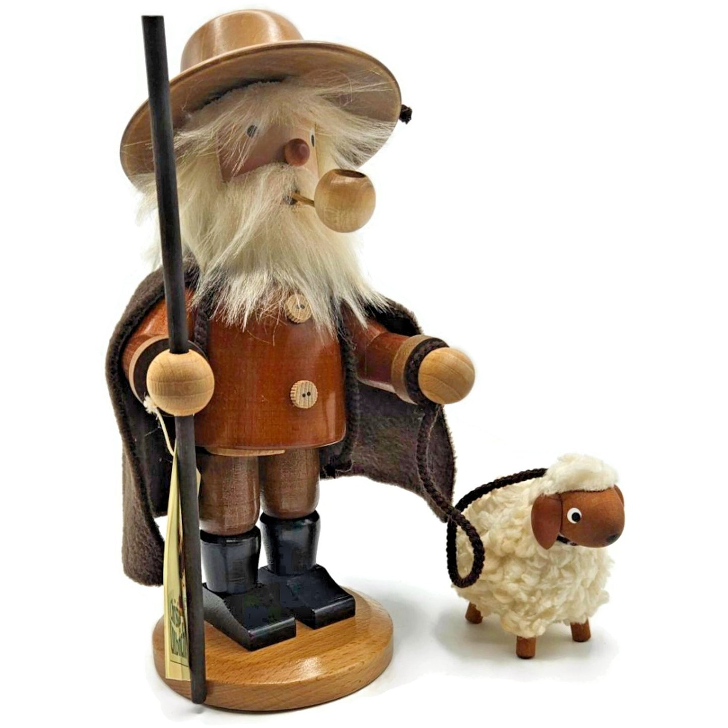 Christian Ulbricht Natural Shepherd Santa Smoker Incense Burner Christmas Decor