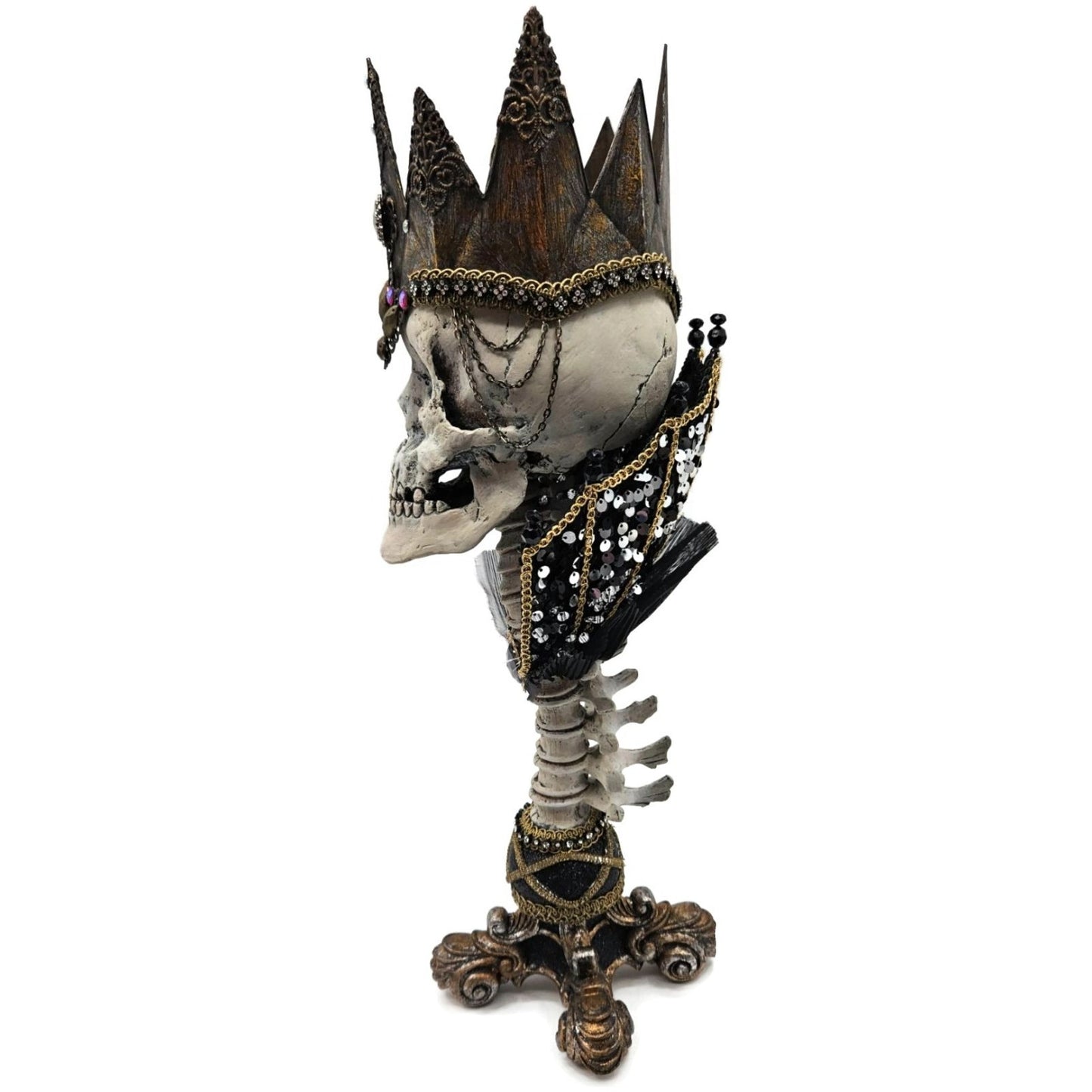 Katherine’s Collection Krooked Kingdoom Skeleton King Halloween Candle Holder