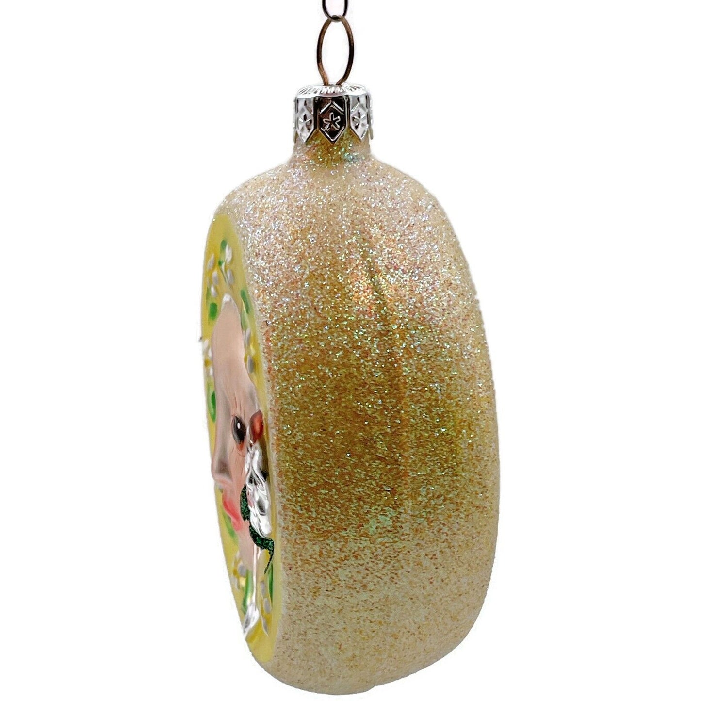 Patricia Breen Dish and Spoon Yellow Painted Flowers Christmas Tree Ornament