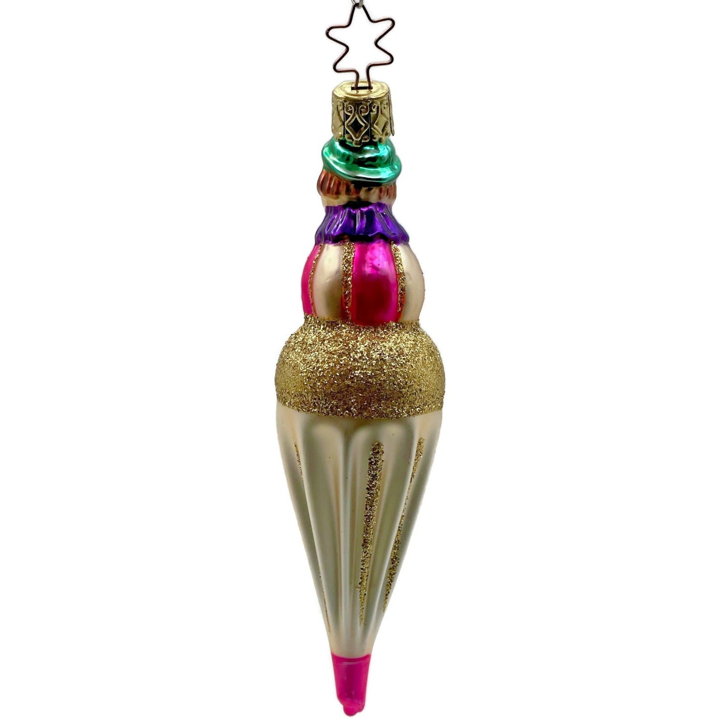Clown Head On Ice Cream Inge Glass Ornament Old World Christmas Tree OWC German