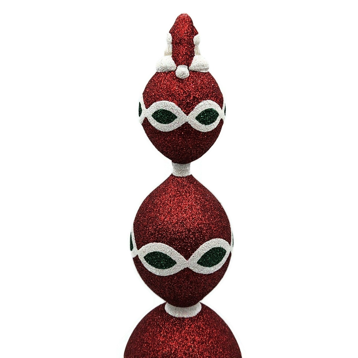 Patricia Breen Faberge Finial Red Santa Claus Glitter Christmas Holiday Topper