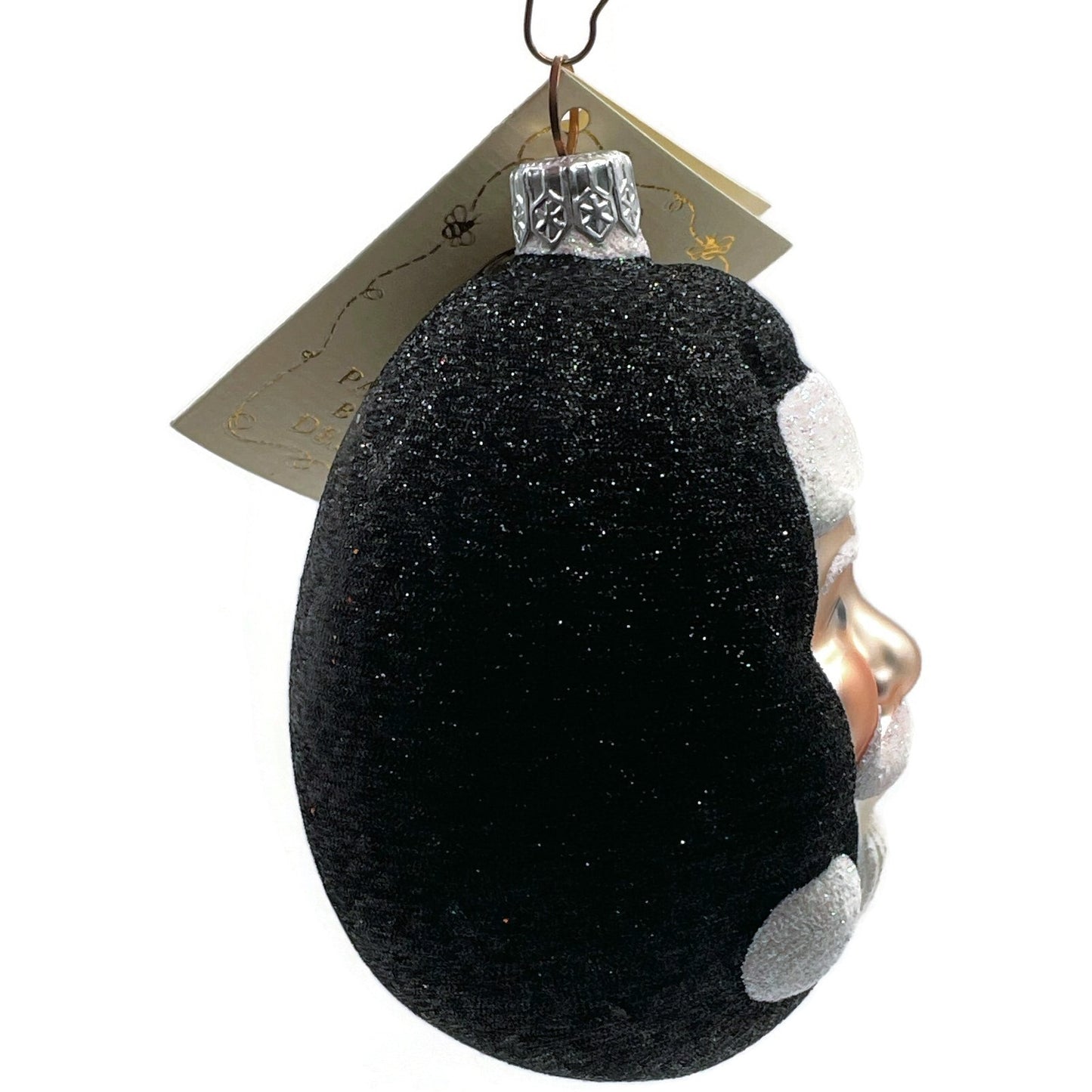 Patricia Breen Jelly Bean Santa Claus Black Glittered Easter Christmas Ornament