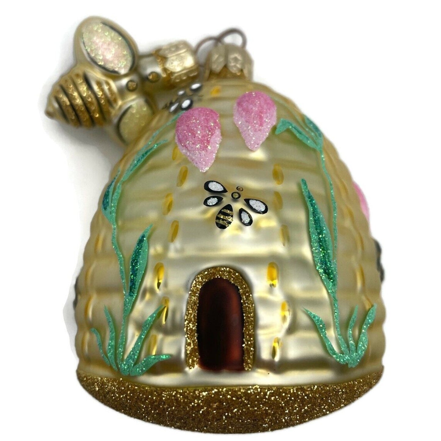 Patricia Breen Wisteria Beeskep Pink Bees Flowers Spring Holiday Tree Ornament