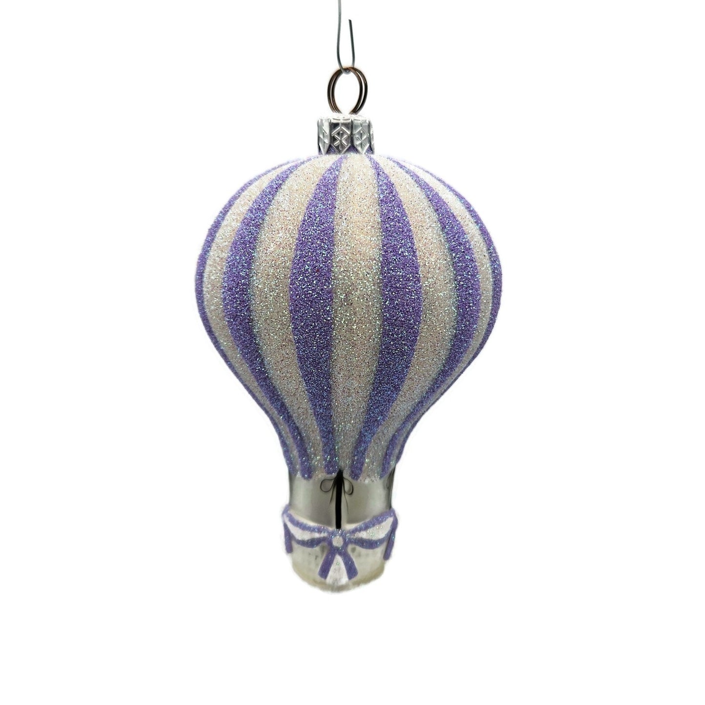 Patricia Breen Petite Balon Wisteria Purple Stripe Spring Christmas Ornament