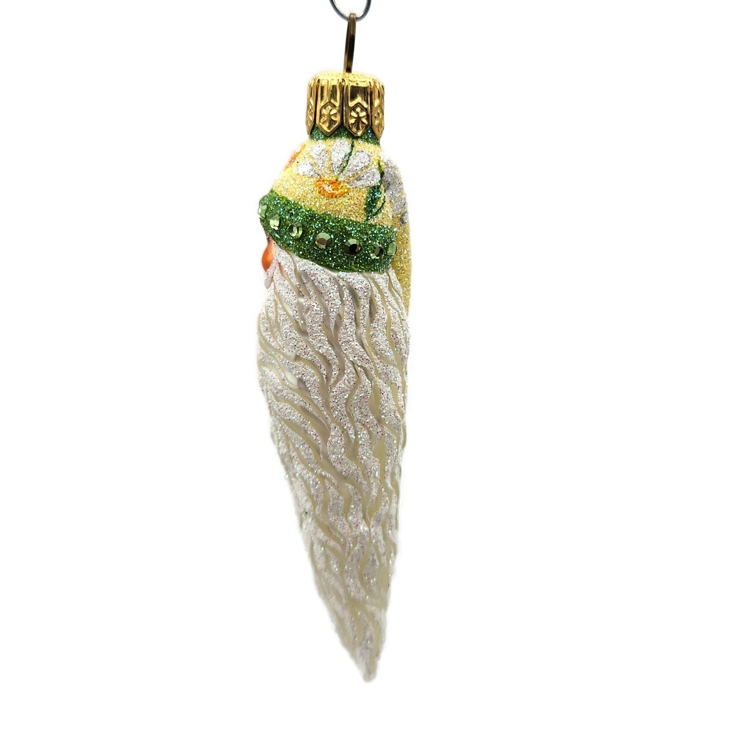 Patricia Breen Stocking Cap Santa Head Daisies Spring Christmas Tree Ornament