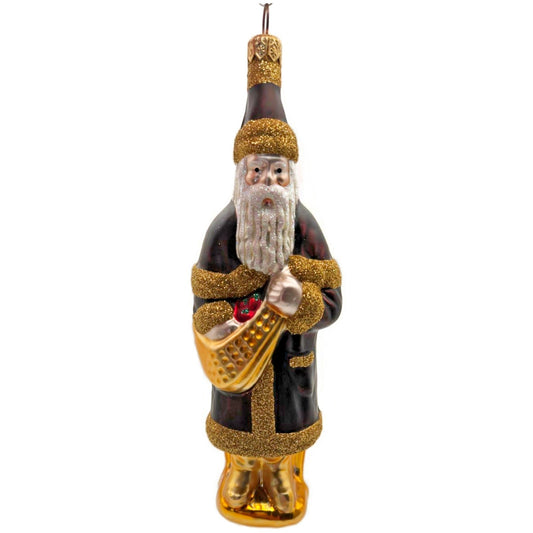 Patricia Breen Chocolate Box Santa Claus Bordeaux Gold Christmas Tree Ornament