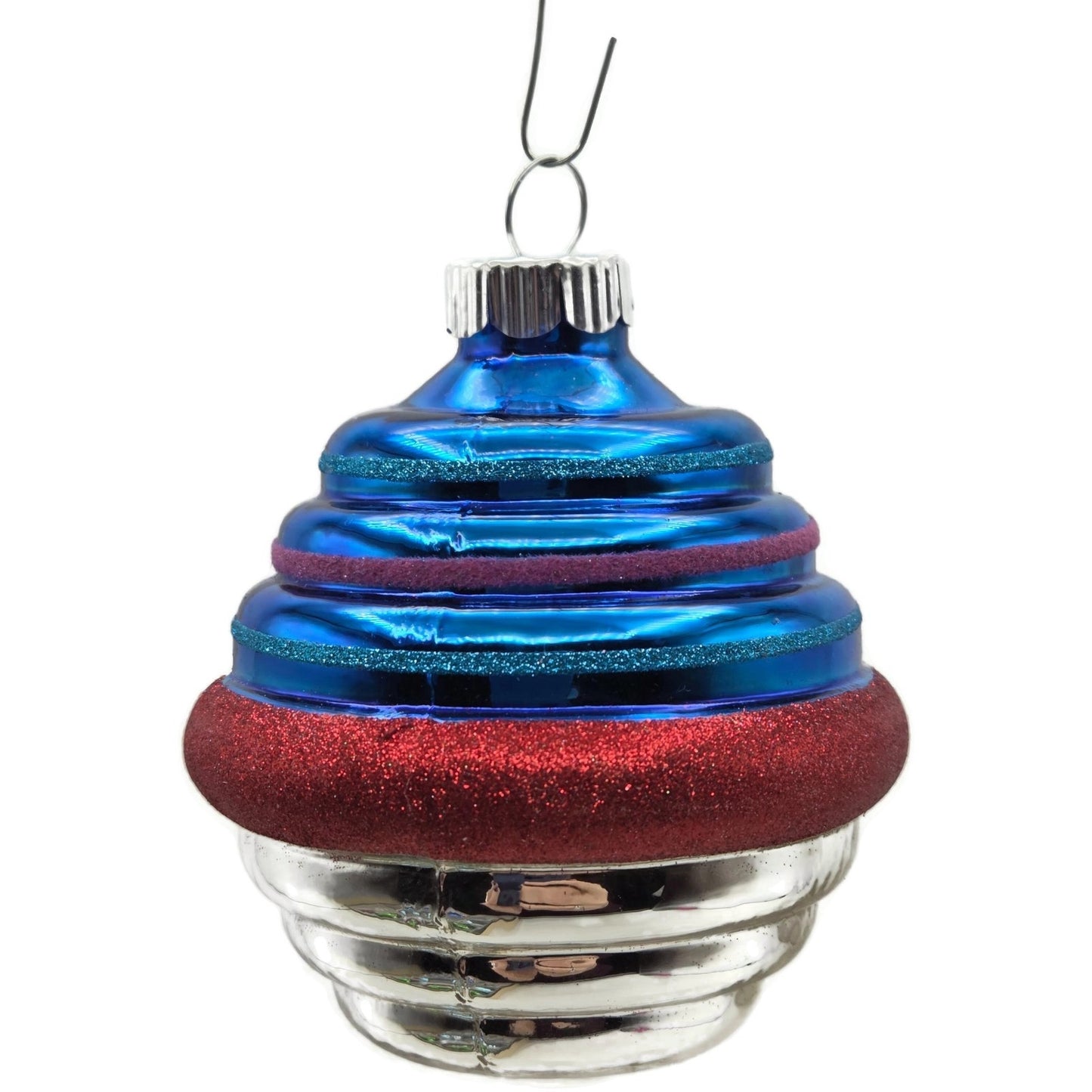 Christopher Radko Shiny Brite Lantern Reflector Christmas Tree Ornament Set of 6