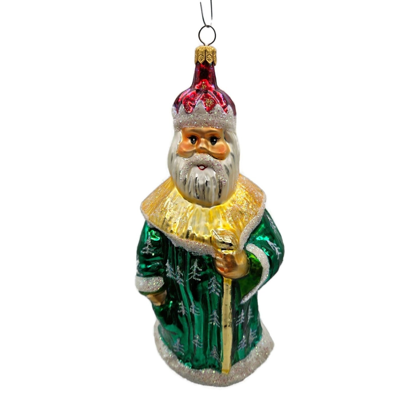 Christopher Radko Christmas King Santa Claus Ornament Green Robe Tree 96-147-B