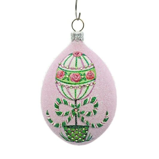 Patricia Breen Topiary Egg Rose Pink Easter Holiday Flower Christmas Ornament