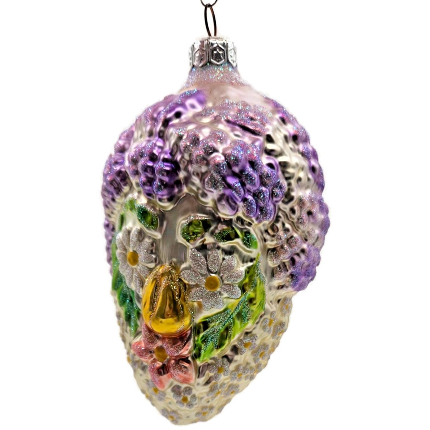 Patricia Breen Arcimbaldi Santa Purple White Flowers Spring Christmas Ornament