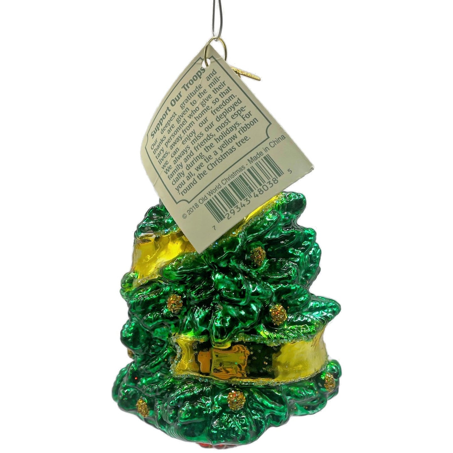 Support Our Troops Yellow Ribbon Military Old World Christmas Tree Ornament OWC
