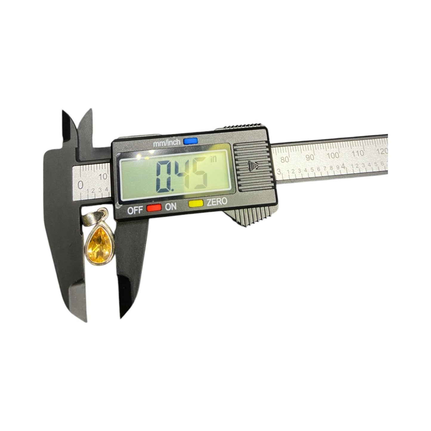 Natural Sunny Citrine Pear Shaped Pendant Yellow Gemstone 925 Sterling Silver