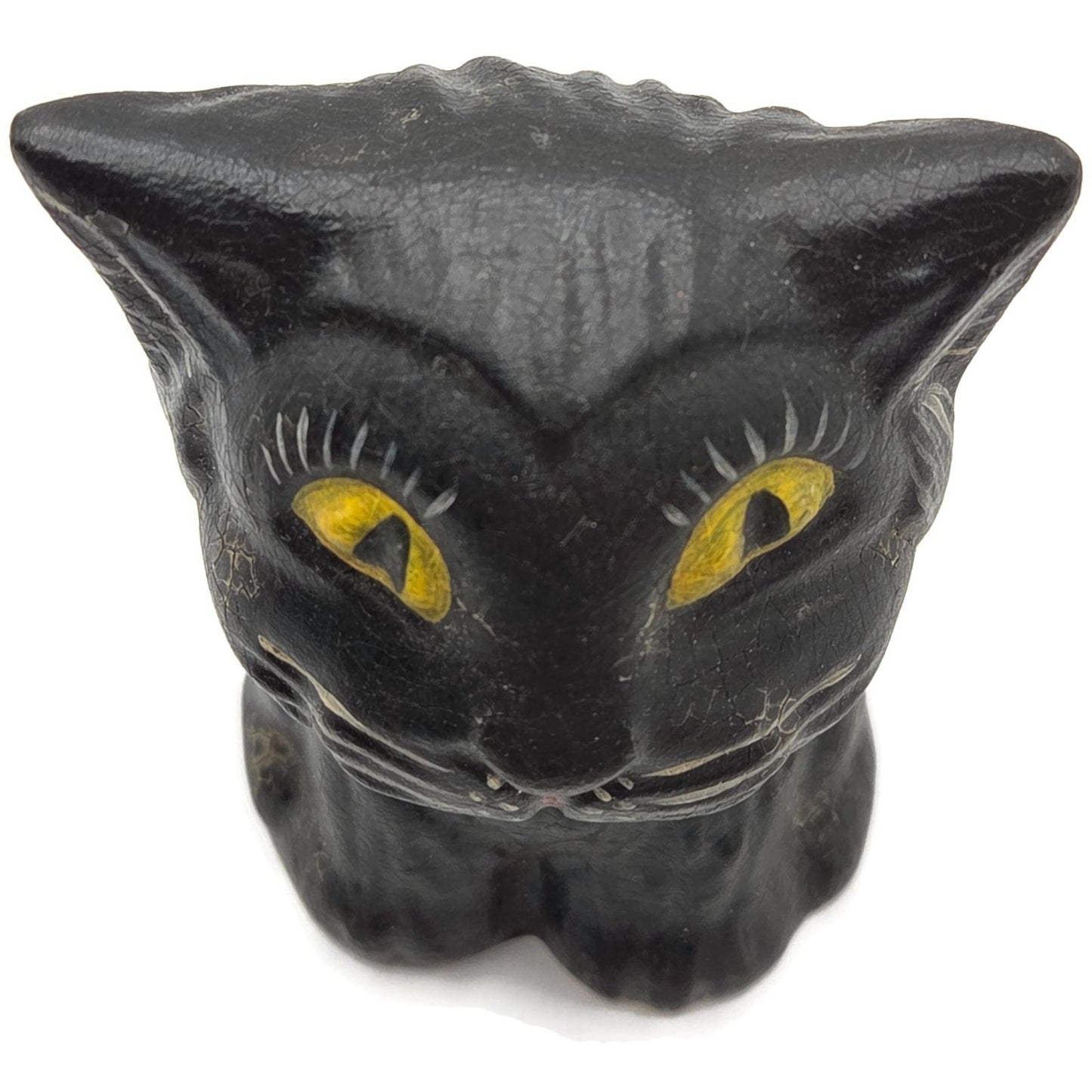 Vaillancourt Black Halloween Cat Chalkware Art Animal Fall Autumn Figurine 1998