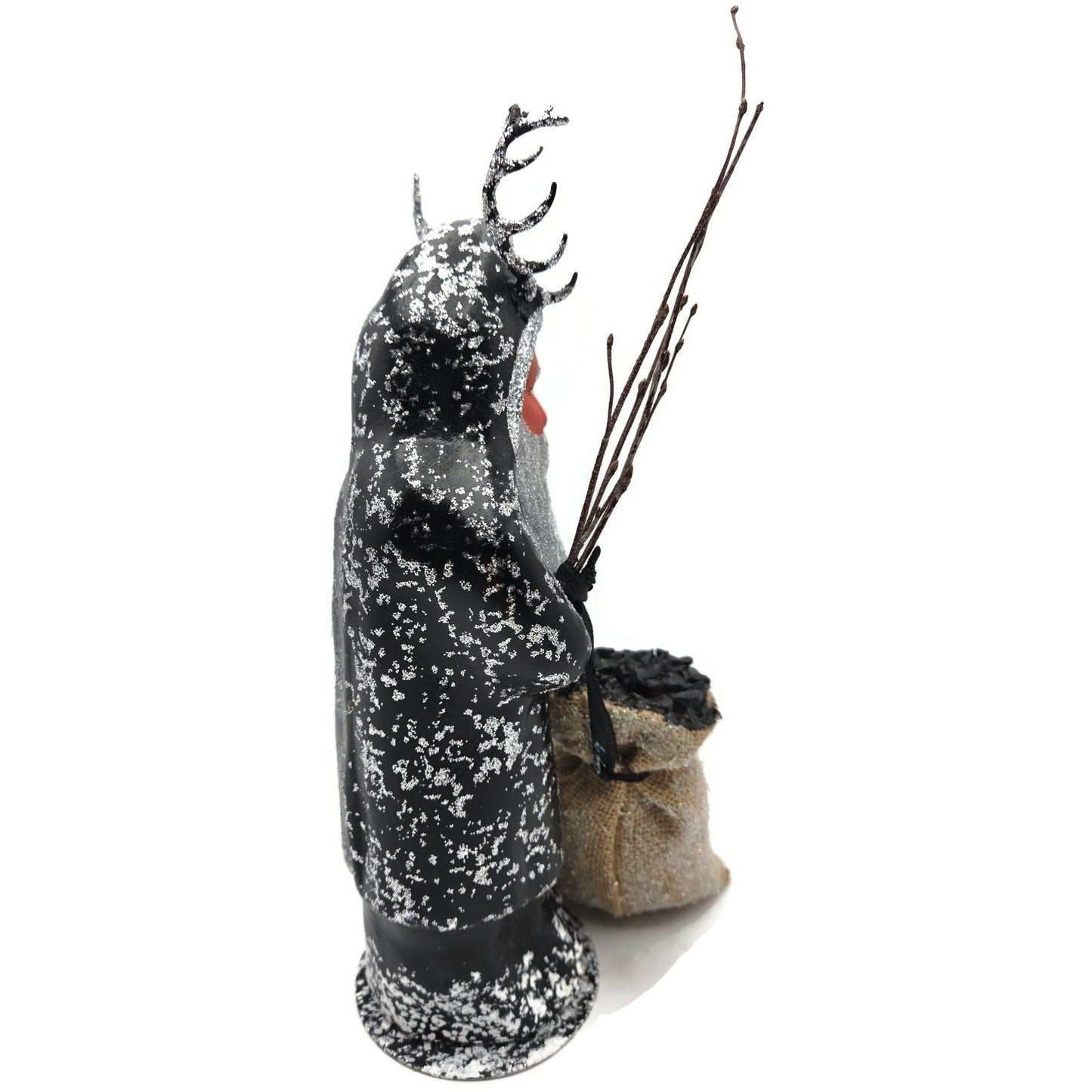 Ino Schaller Krampus Black Coat Coal Paper Mache Container Christmas Halloween