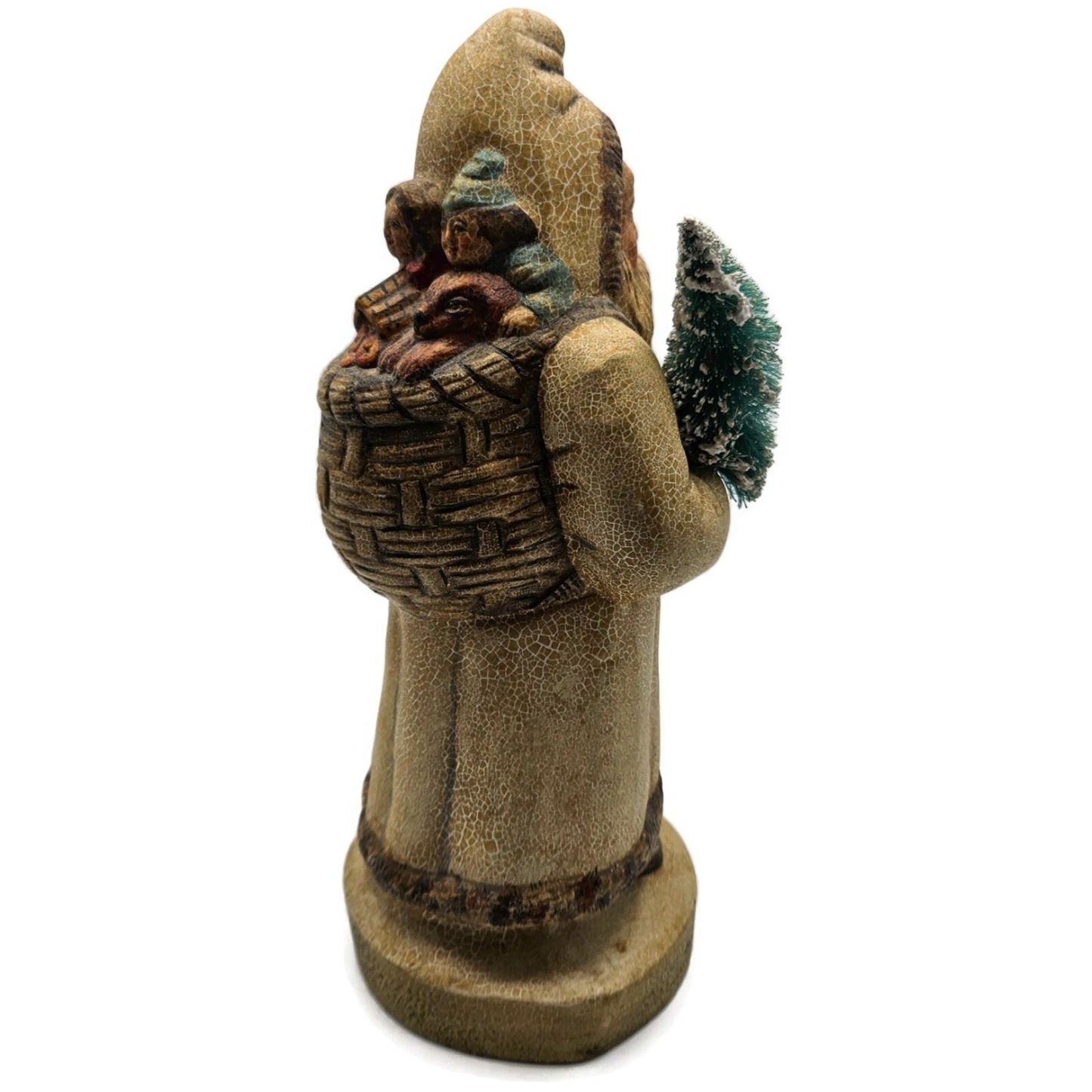 Vaillancourt Father Christmas Ice Cream Mould in White Folk Art Chalkware Figure