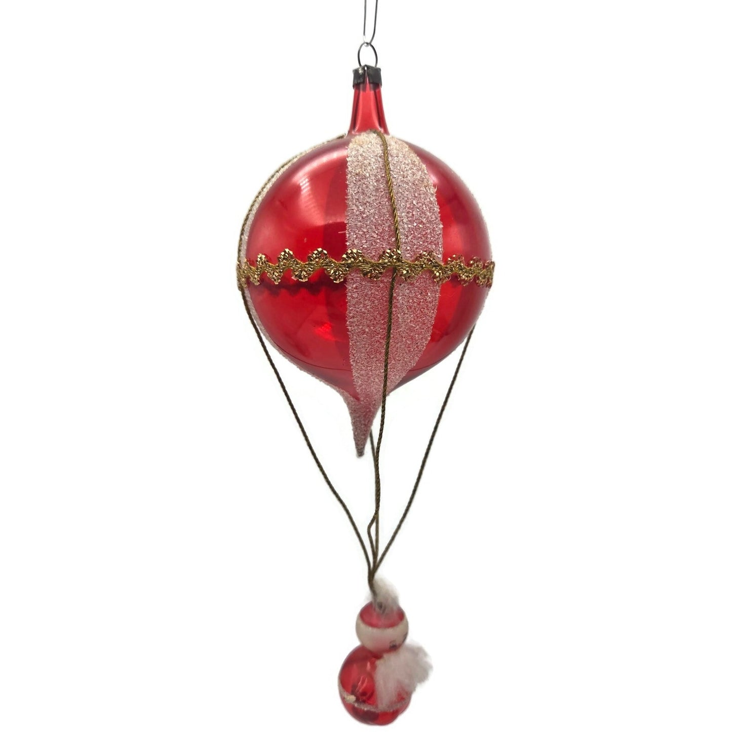 Soffieria De Carlini Santa Claus Hot Air Balloon Red Christmas Tree Ornament