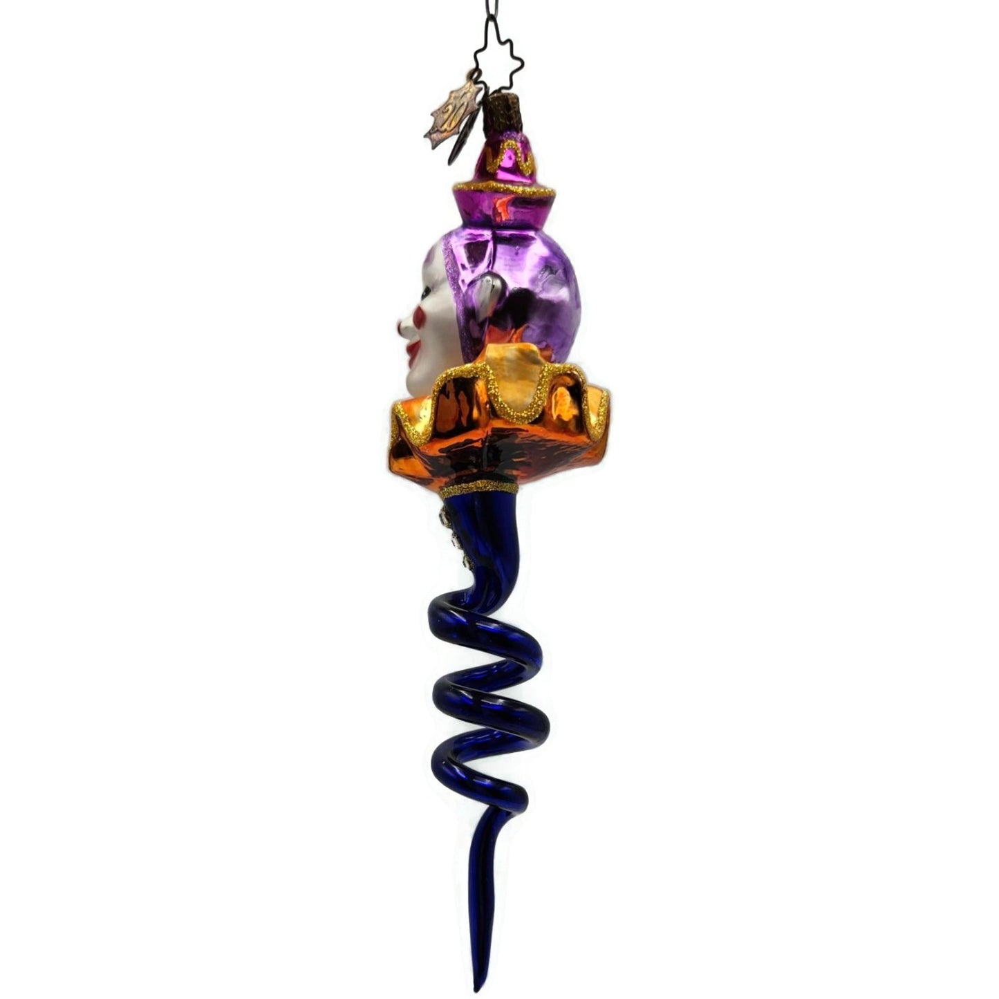 Christopher Radko Clown Snake Corkscrew Spring Twist Halloween Ornament