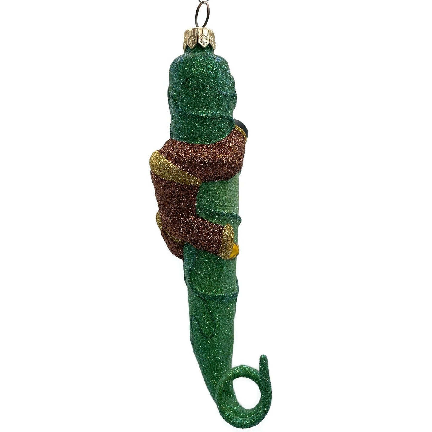 Patricia Breen Santa and the Beanstalk Copper Glittered Christmas Tree Ornament