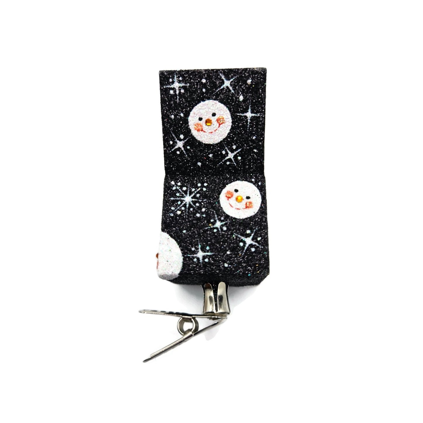 Patricia Breen Jolly Surprise Santa Claus Black Striped Snow Christmas Ornament