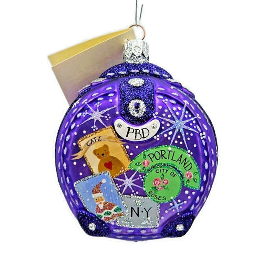 Patricia Breen Journey With Me Purple Portland Signed Christmas Travel Ornament