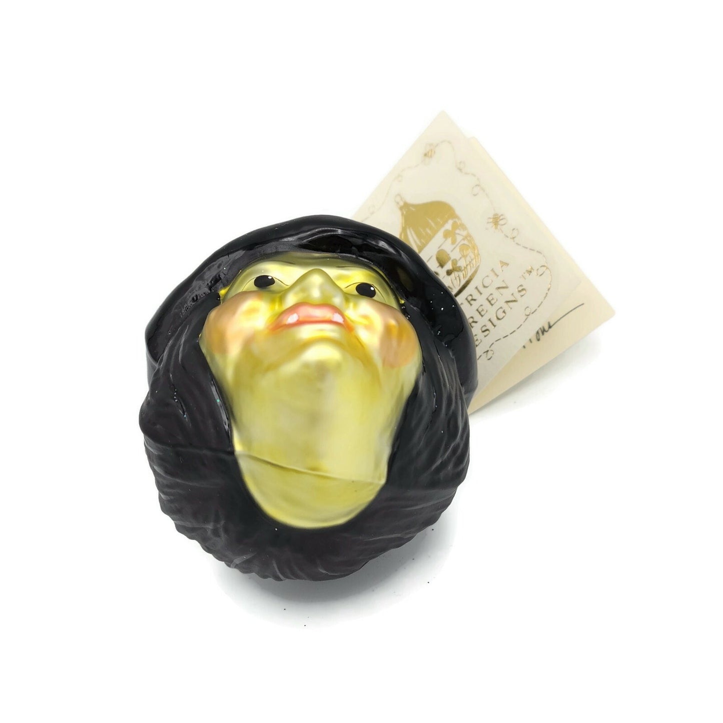 Patricia Breen Ornament Witch Hazel Green Face Stars Black Hat Halloween Tree