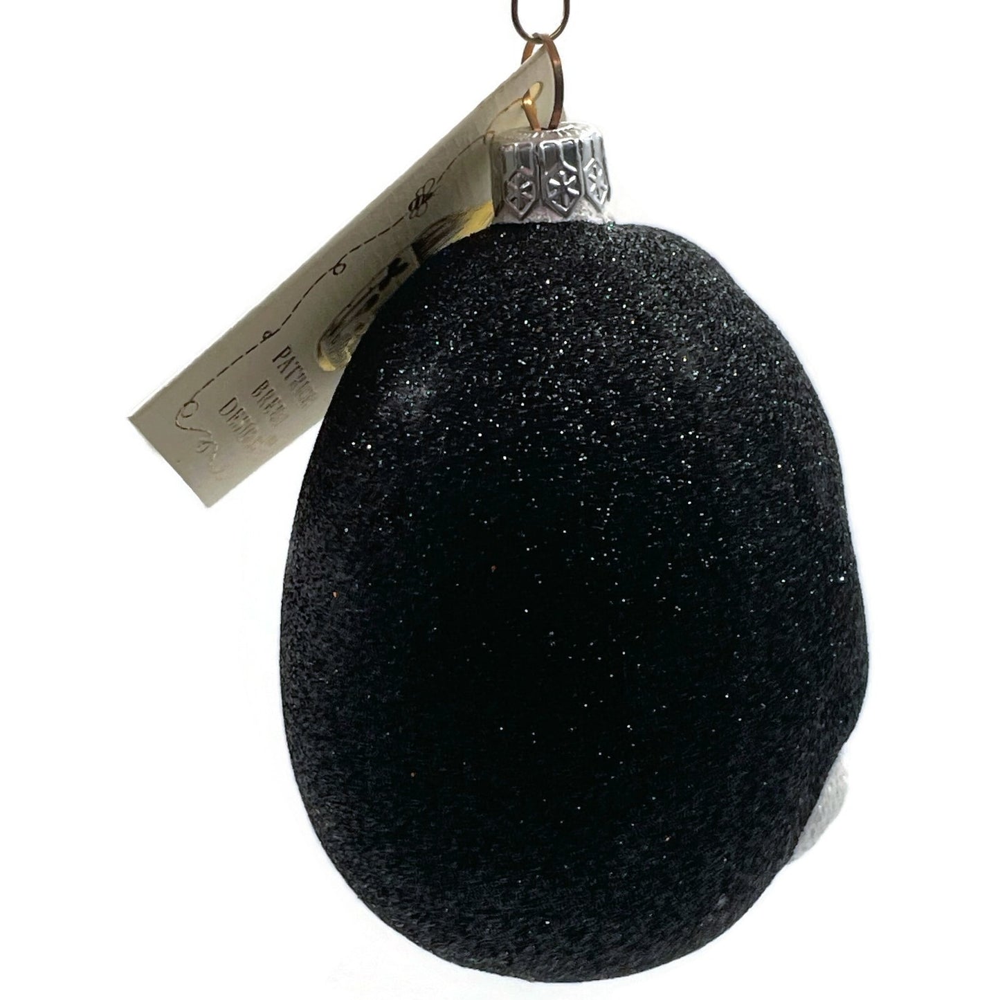 Patricia Breen Jelly Bean Santa Claus Black Glittered Easter Christmas Ornament