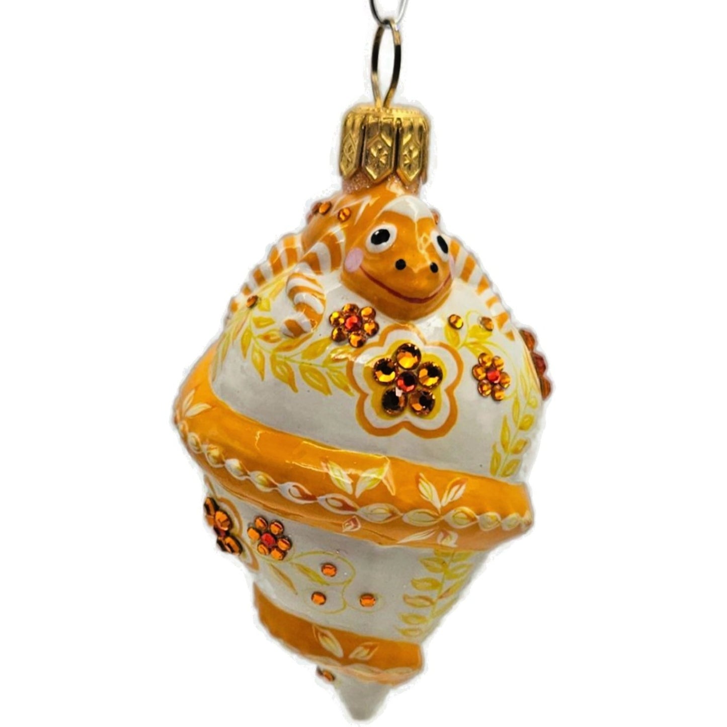 Patricia Breen Topping Chameleon Zalipie Persimmon Fall Christmas Tree Ornament