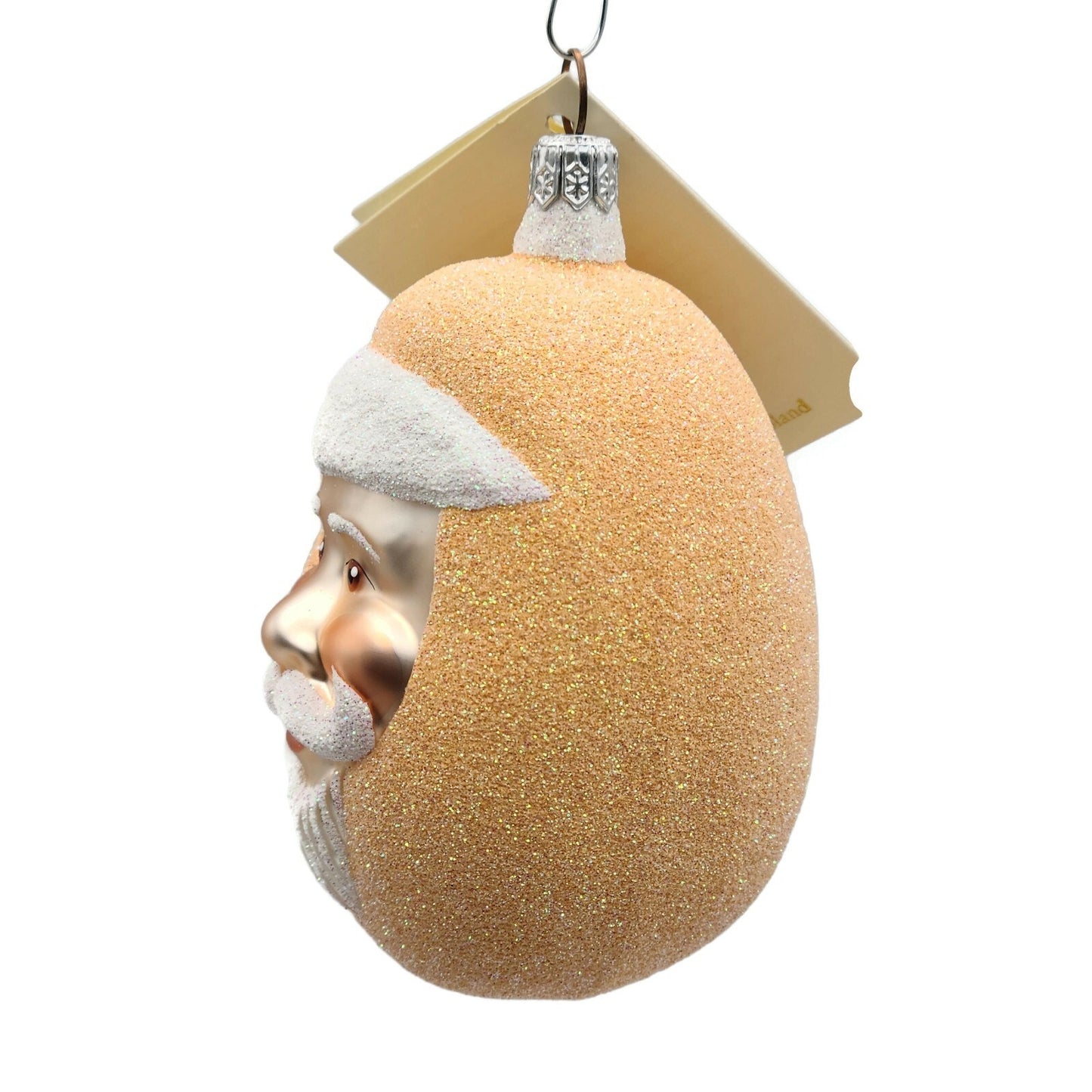 Patricia Breen Jelly Bean Santa Claus Peach Glittered Christmas Tree Ornament