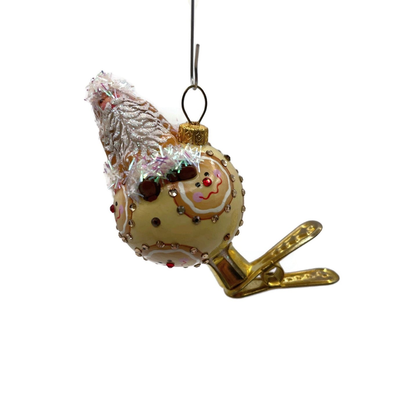 Patricia Breen Bauble Santa Gingerbread Faces Clip On Christmas Tree Ornament