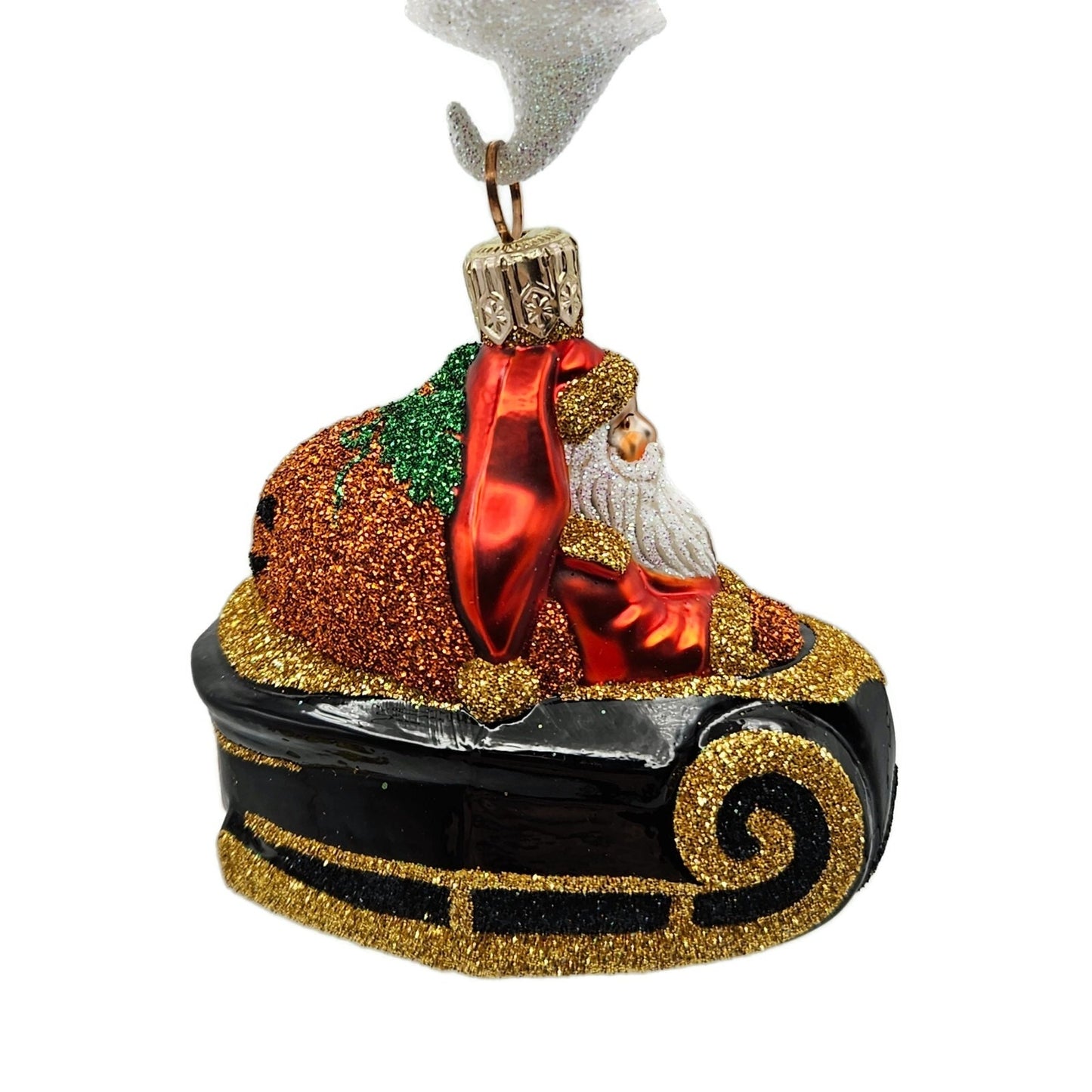 Patricia Breen Night Fright Santa Orange Pumpkin Halloween Christmas Ornament