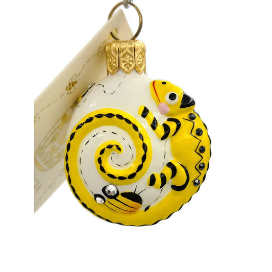 Patricia Breen Springtime Chameleon Bees Yellow Floral Spring Holiday Ornament