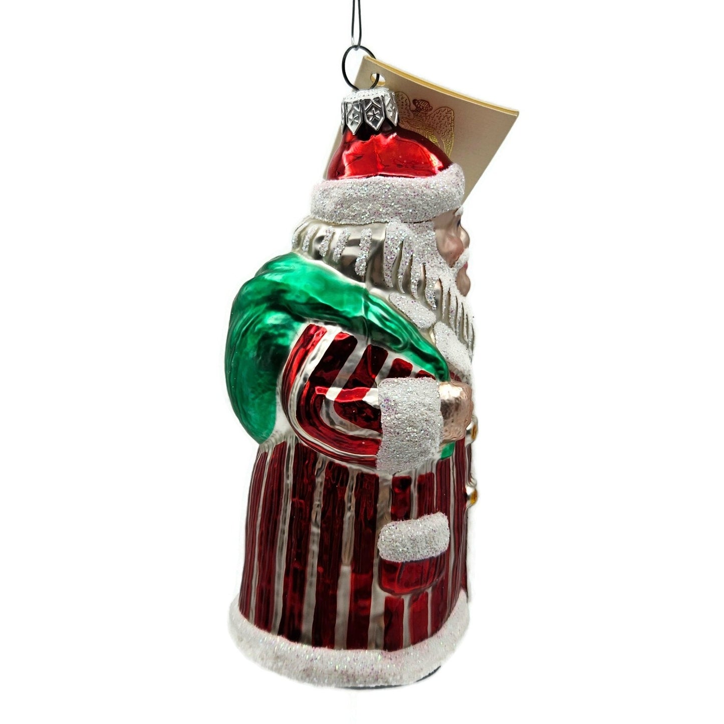 Patricia Breen Striped Santa Red White Stripes Christmas Holiday Tree Ornament