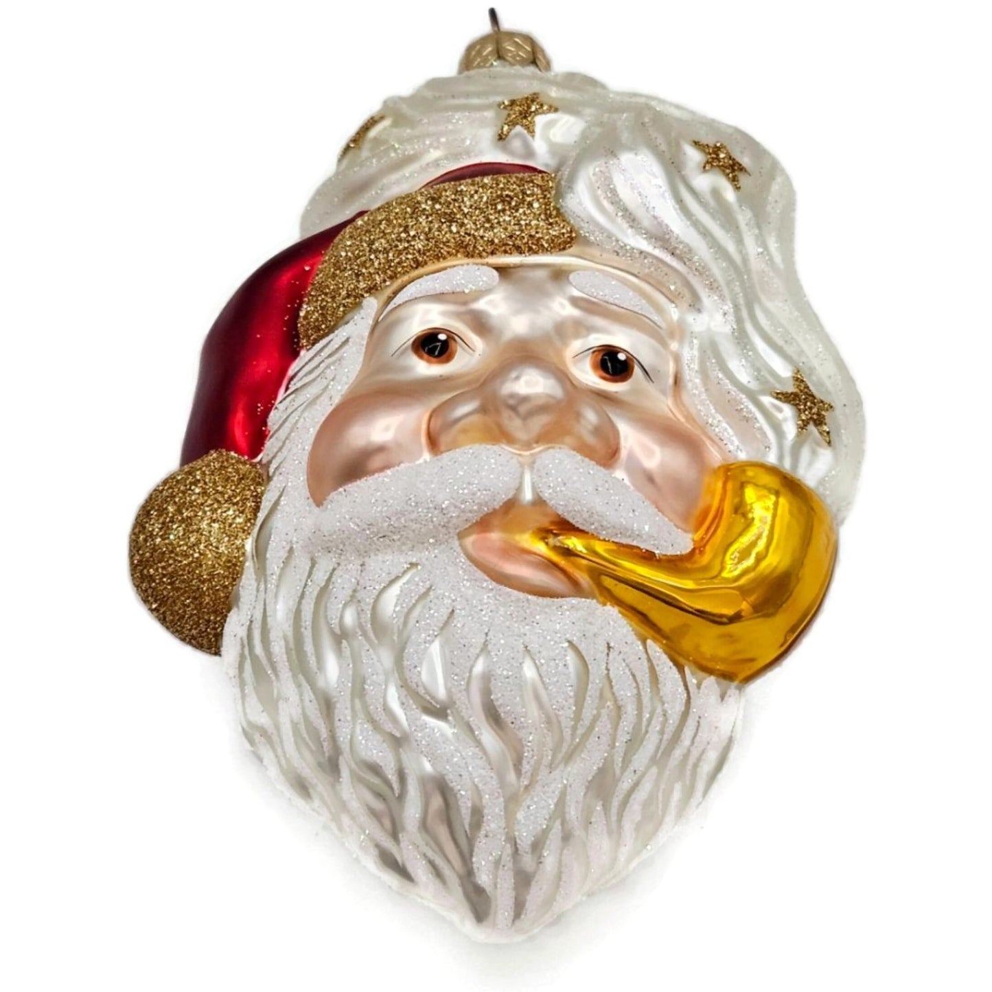 Patricia Breen Merry Olde Elfe Red Gold Trim Stars Santa Christmas Ornament