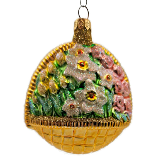 Patricia Breen Flowers For My Love Gold Tulips Spring Christmas Ornament Basket