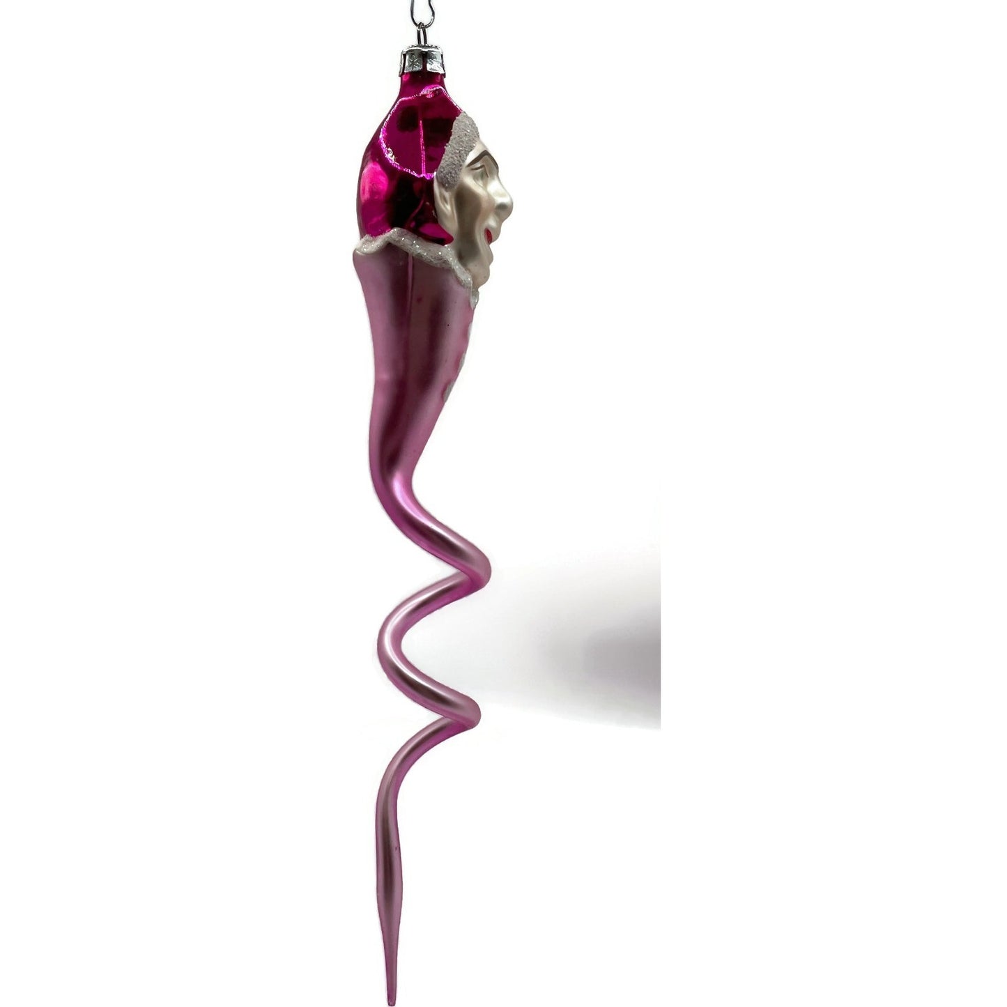 Christopher Radko Ornament Clown Snake Hot Pink Jester Spiral Twist Christmas