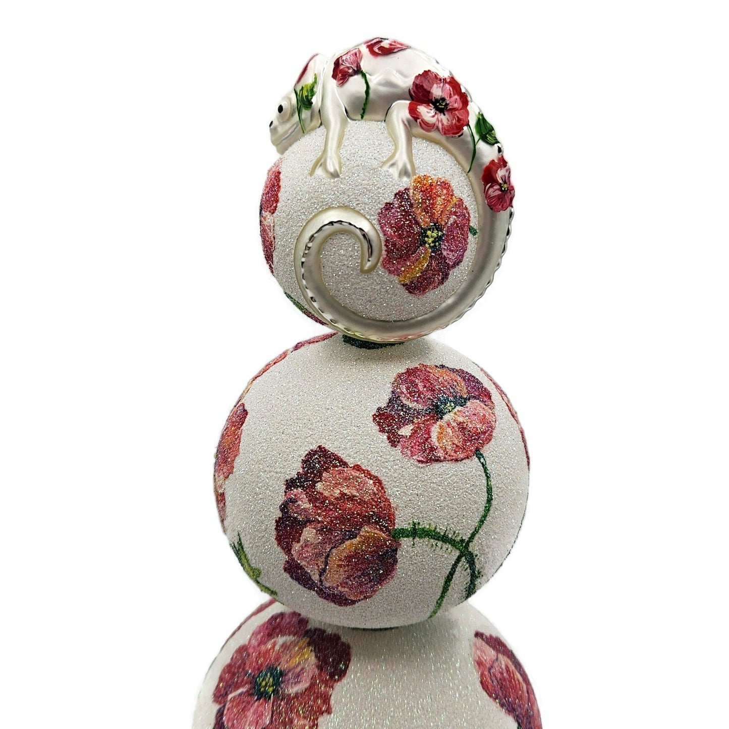 Patricia Breen Chameleon Finial Poppies Spring Christmas Holiday Tree Topper